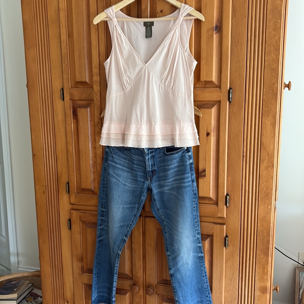 Anthropologie Vintage pale pink Sleeveless Top great details Boho chic,timeless - Picture 3 of 10